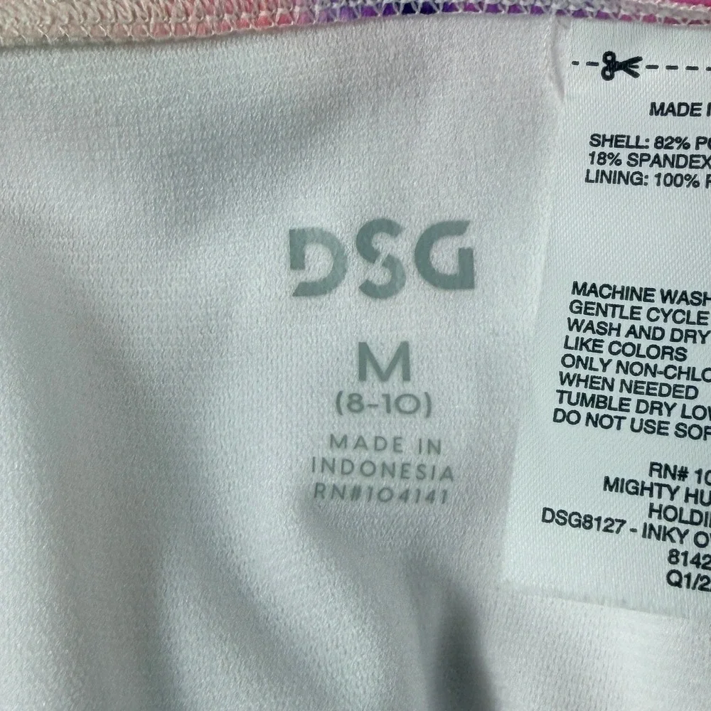 DSG Girls Swim Bottom Inky Overdye Warm Purple Pink Tie Dye Size Medium 8-10 NWT